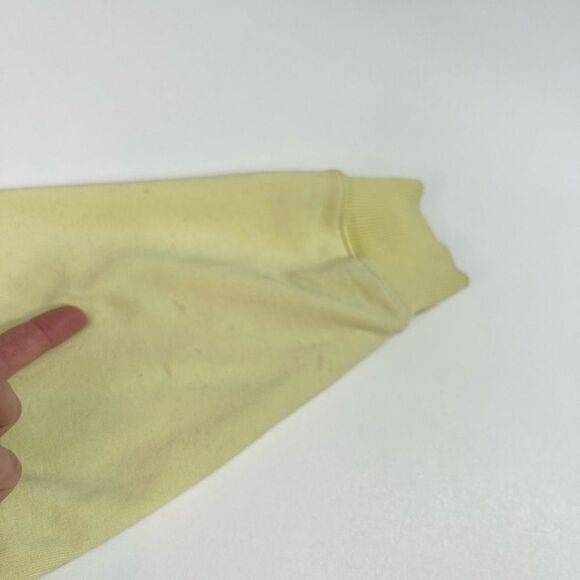 Ivy Park Cropped Hoodie Womens Medium Light Yellow Logo Print Pullover* - Picture 5 of 13